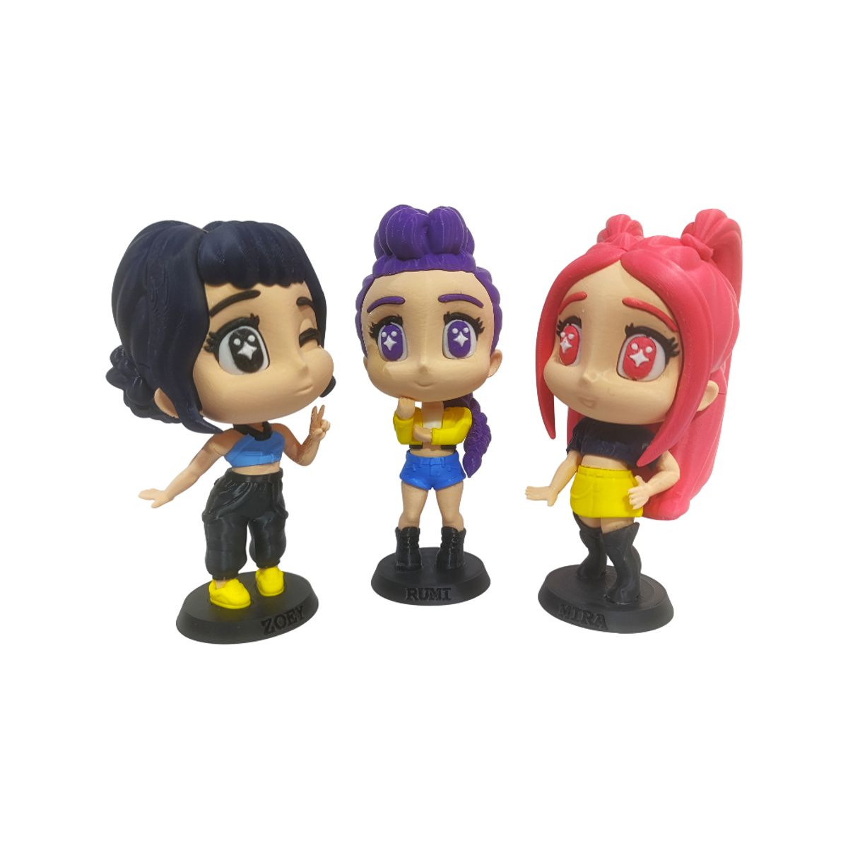 GENERICO - Kpop Demon Hunters Muñeca Figura 3d 16 cm Pack Huntrix