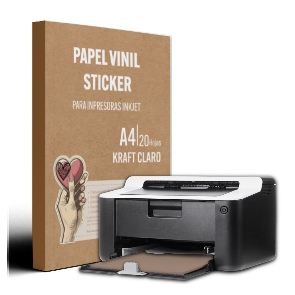 GENERICO - Vinil Adhesivo Sticker Imprimible Kraft A4 X20H