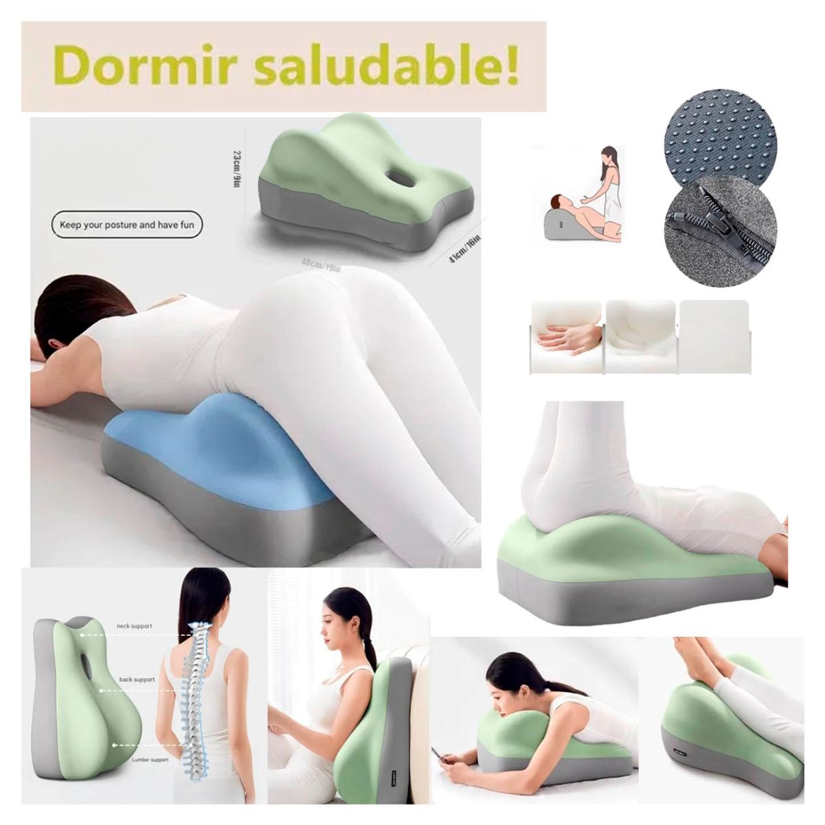 GENERICO - Cojín Ergonómico para Parejas o Embarazadas Ortopédico Multifuncional
