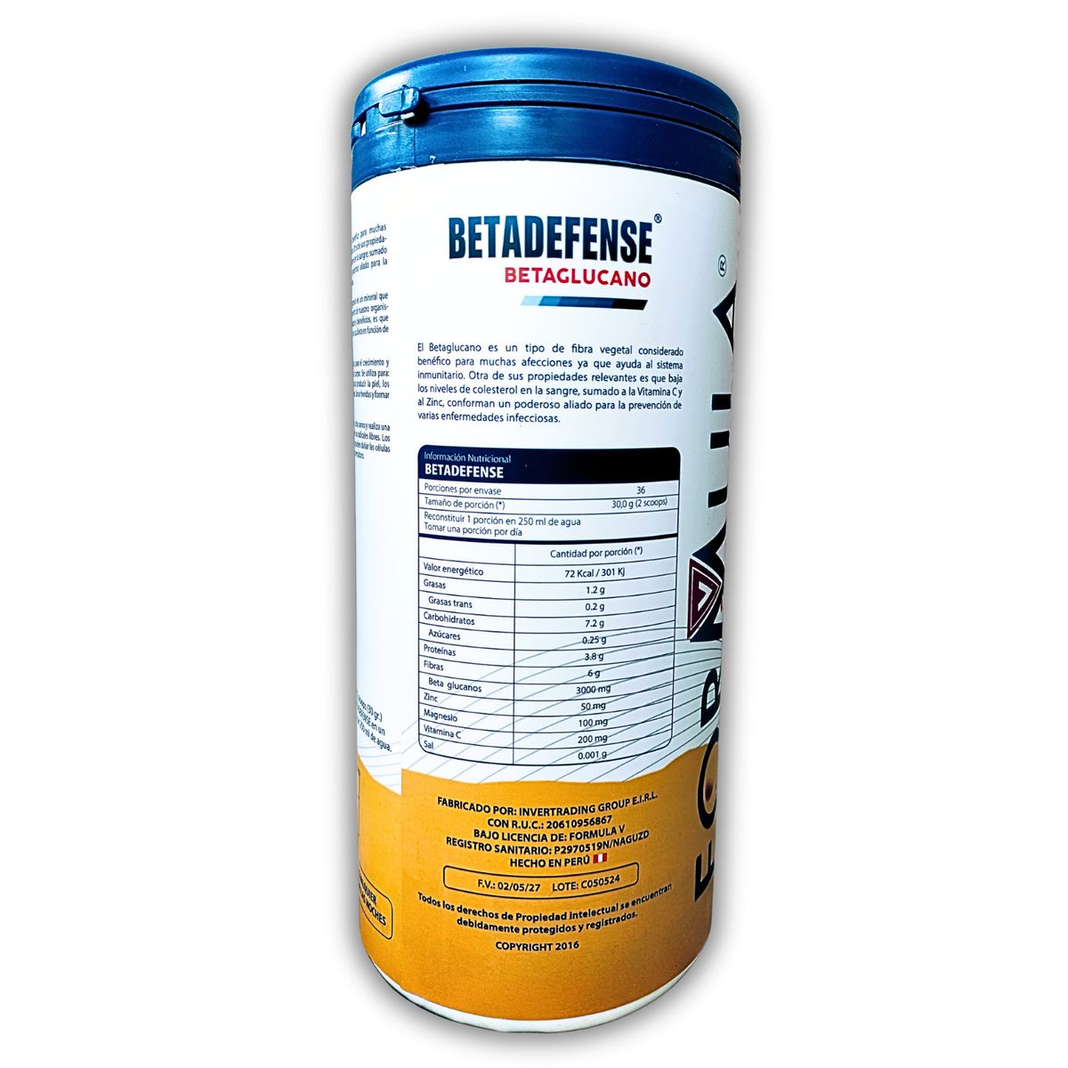 GENERICO - PROTEÍNA PARA SISTEMA INMUNE CON 500mg BETAGLUCANO DE 1KILO 100GR - SUPLEMENTO INMUNOLÓGICO CON ZINC