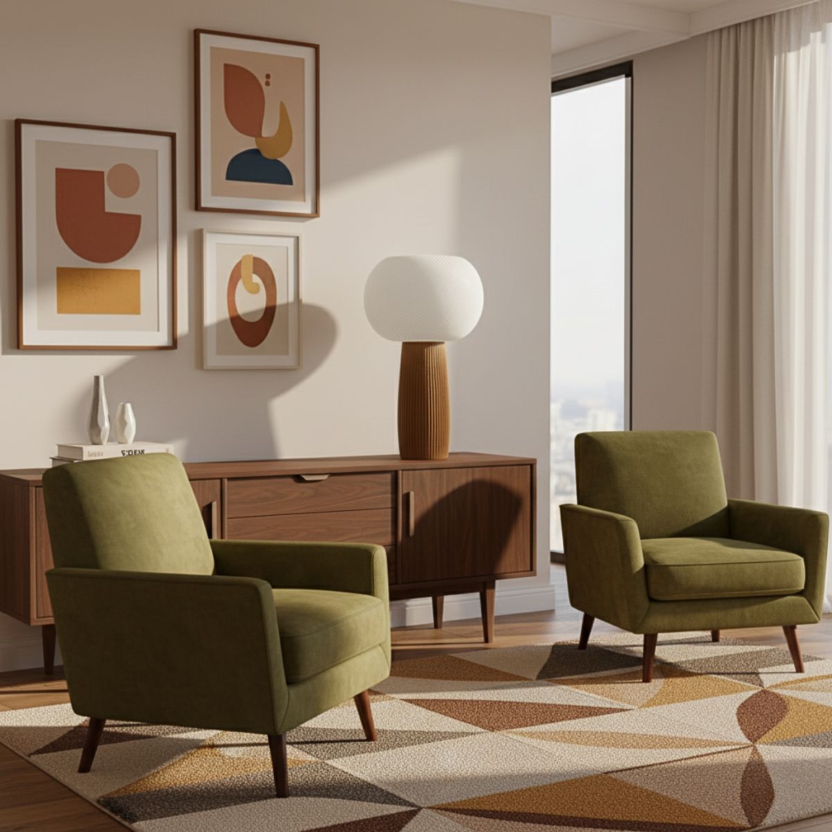 GENERICO - Lámpara Vetra de impresión 3D blanco y marrón