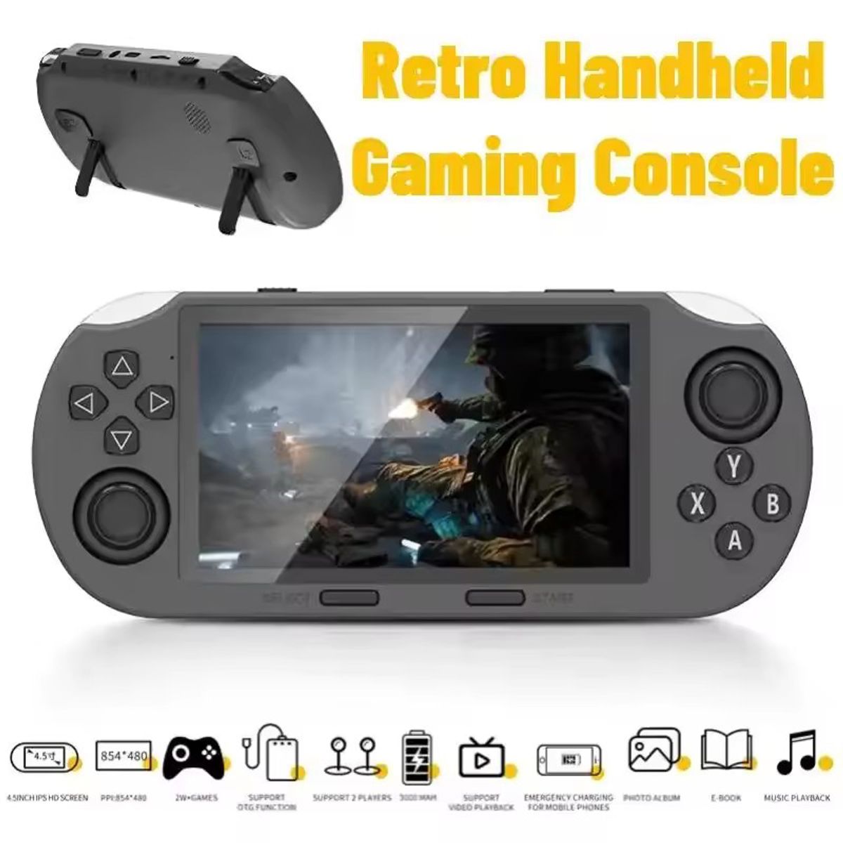 CORRERREY - Consola de videojuegos portátil Retro SF3000 4.5 inch 30000 juegos