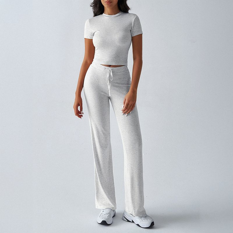 TIOZONEY - Conjunto deportivo para mujer-Blanco