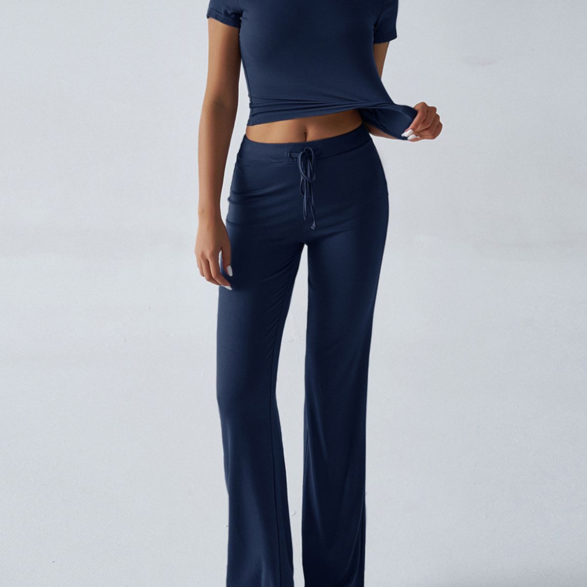 TIOZONEY - Conjunto deportivo para mujer-Azul