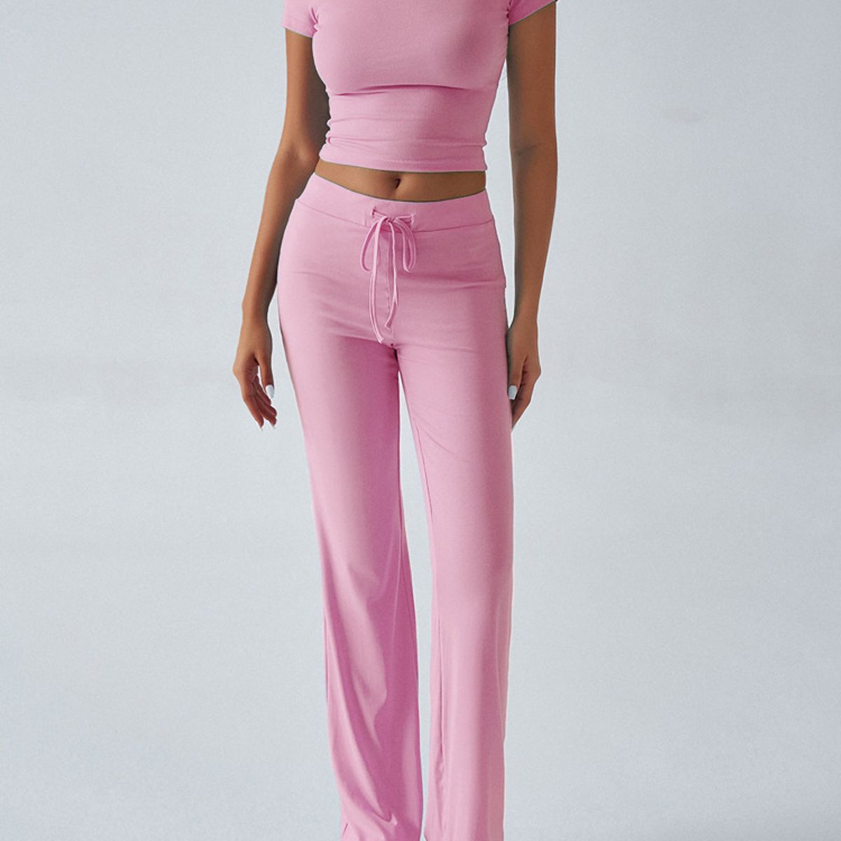 TIOZONEY - Conjunto deportivo para mujer-Rosado