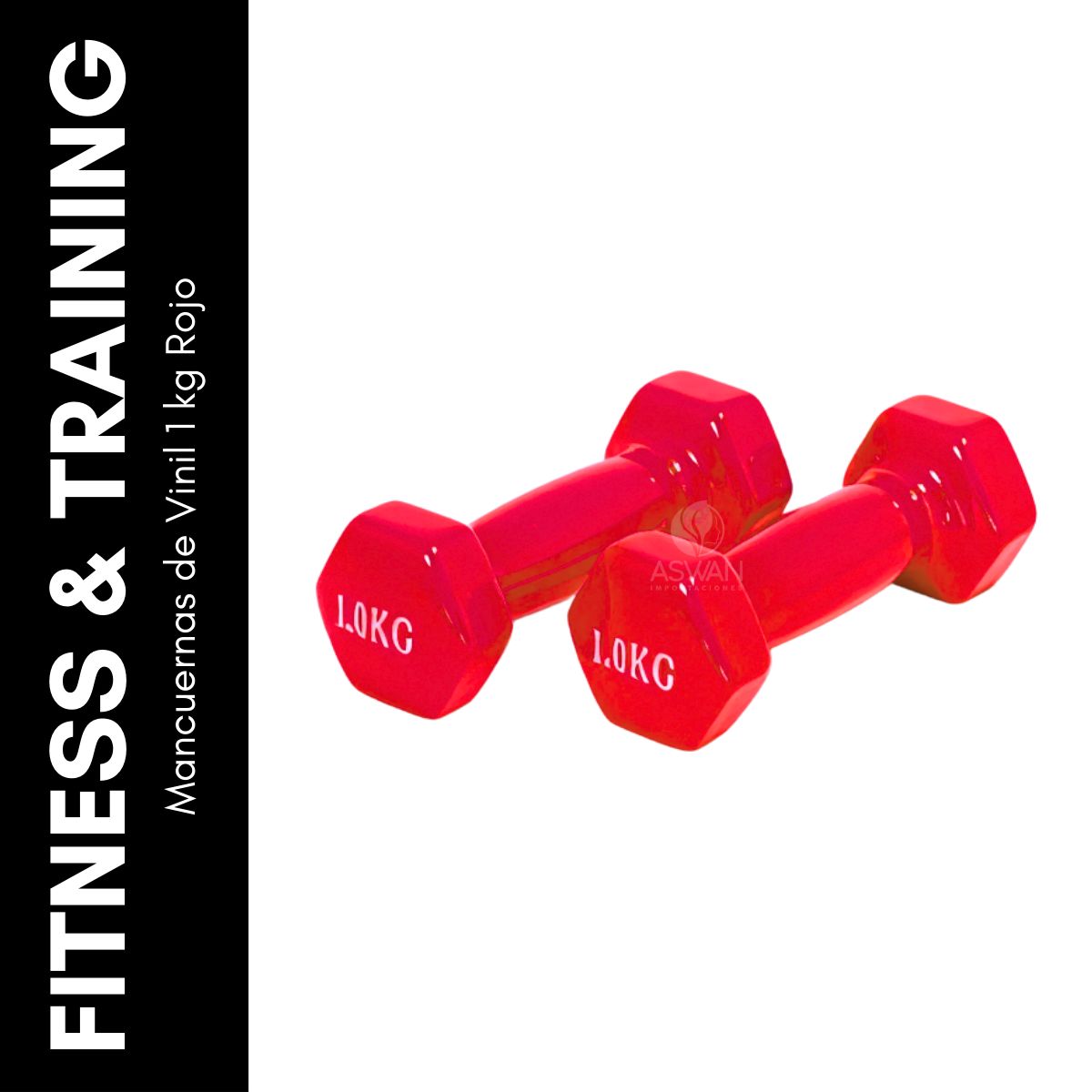 GENERICO - Mancuernas de Vinil 1 kg Rojo