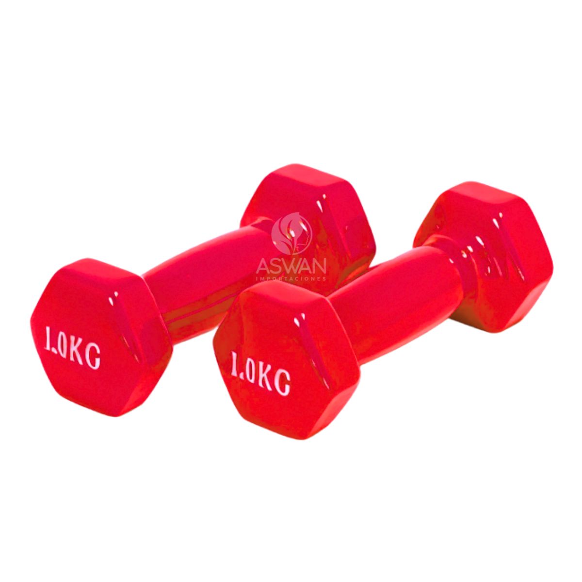 GENERICO - Mancuernas de Vinil 1 kg Rojo