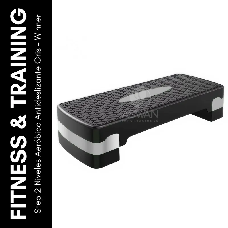 GENERICO - Step 2 Niveles Aeróbico Antideslizante Gris - Winner