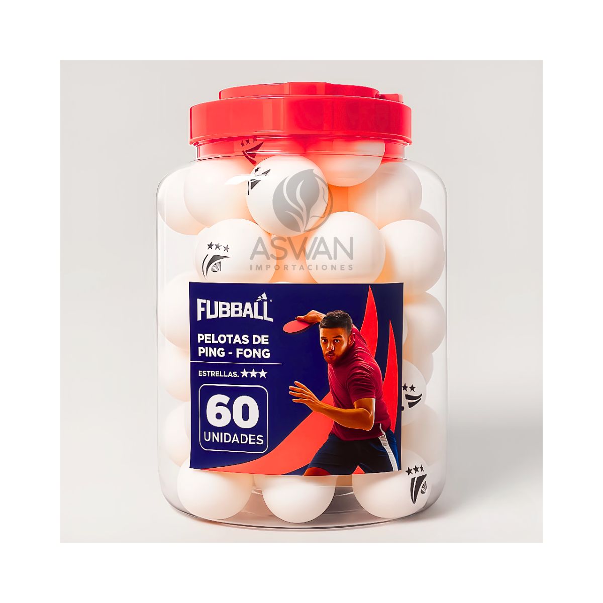 GENERICO - 60 Pelotas Ping Pong Tenis - FUBBALL