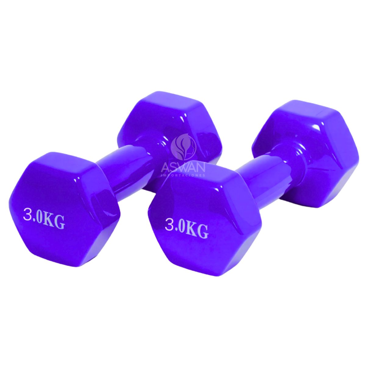 GENERICO - Mancuernas de Vinil 3 kg Morado