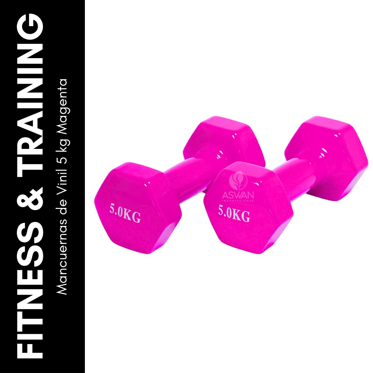 GENERICO - Mancuernas de Vinil 5 kg Magenta