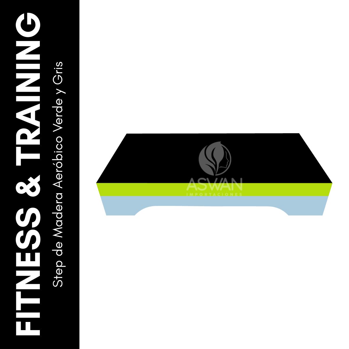 GENERICO - Step de Madera Aeróbico Verde y Gris