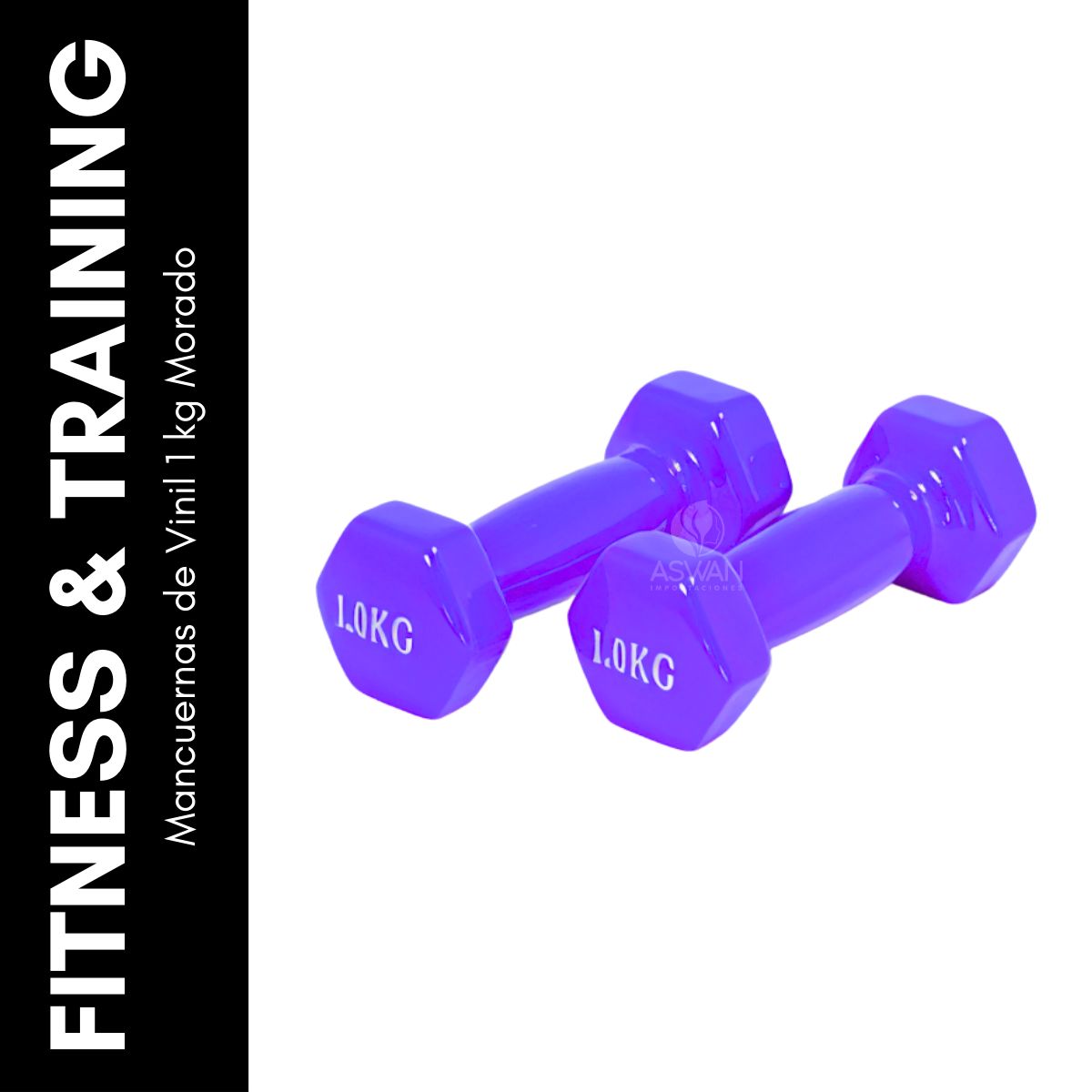 GENERICO - Mancuernas de Vinil 1 kg Morado