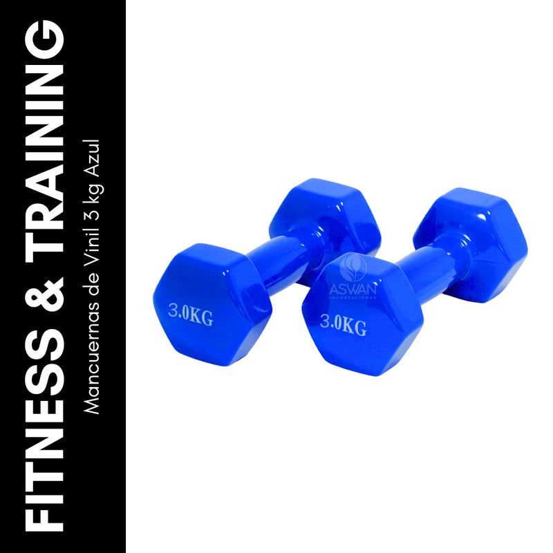GENERICO - Mancuernas de Vinil 3 kg Azul