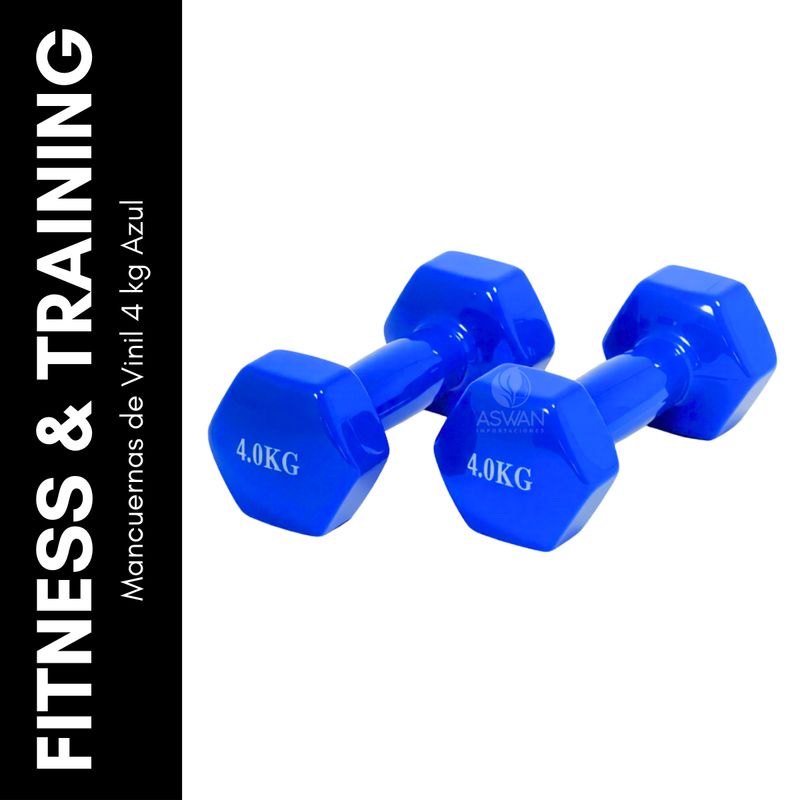 GENERICO - Mancuernas de Vinil 4 kg Azul