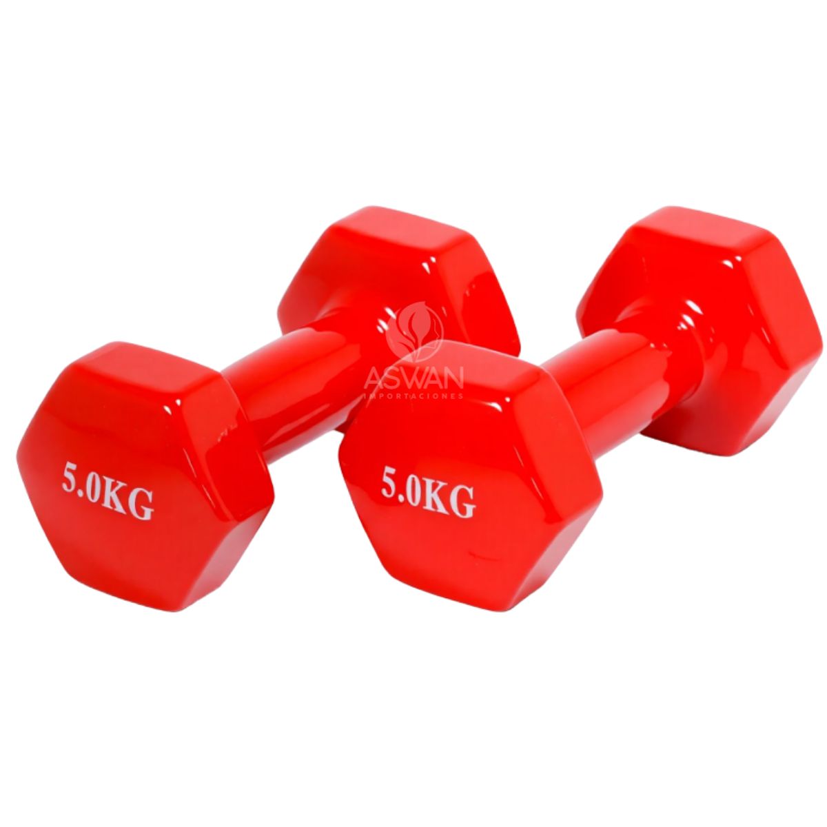 GENERICO - Mancuernas de Vinil 5 kg Rojo