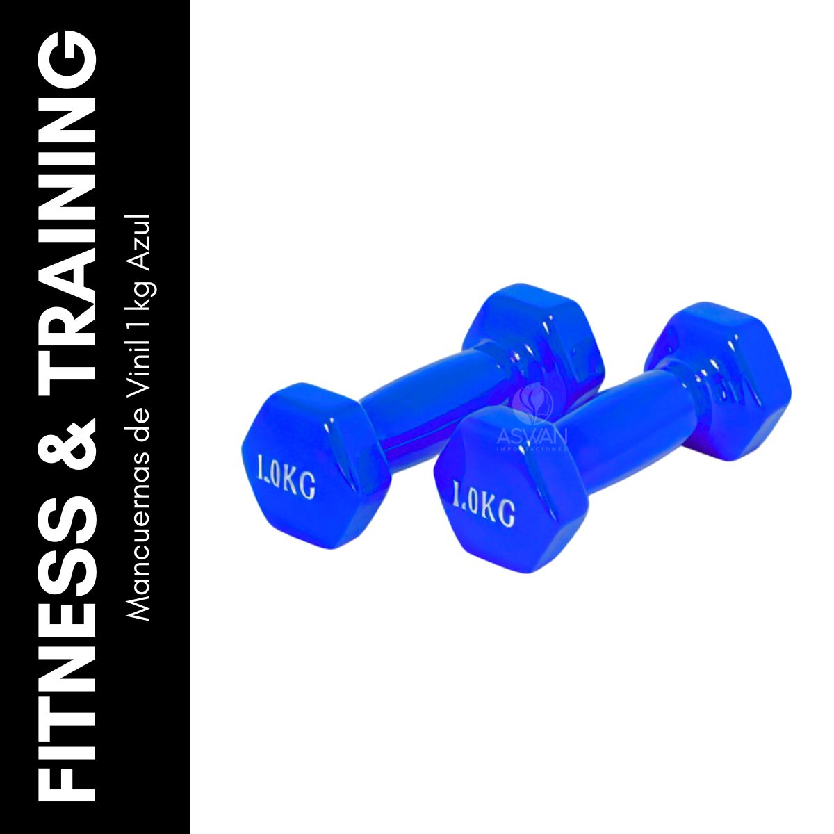 GENERICO - Mancuernas de Vinil 1 kg Azul