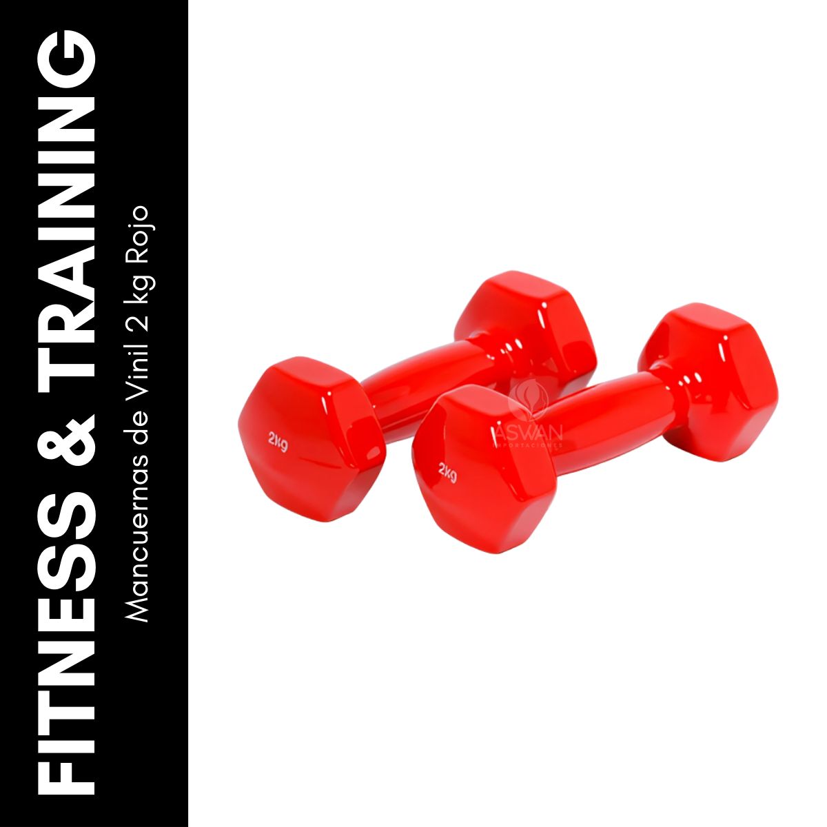 GENERICO - Mancuernas de Vinil 2 kg Rojo