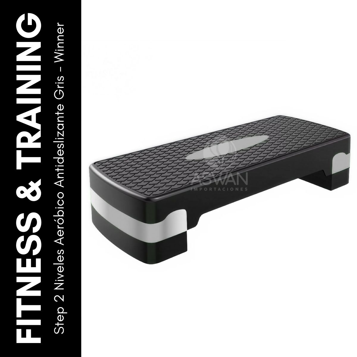 GENERICO - Step 2 Niveles Aeróbico Antideslizante Gris - Winner
