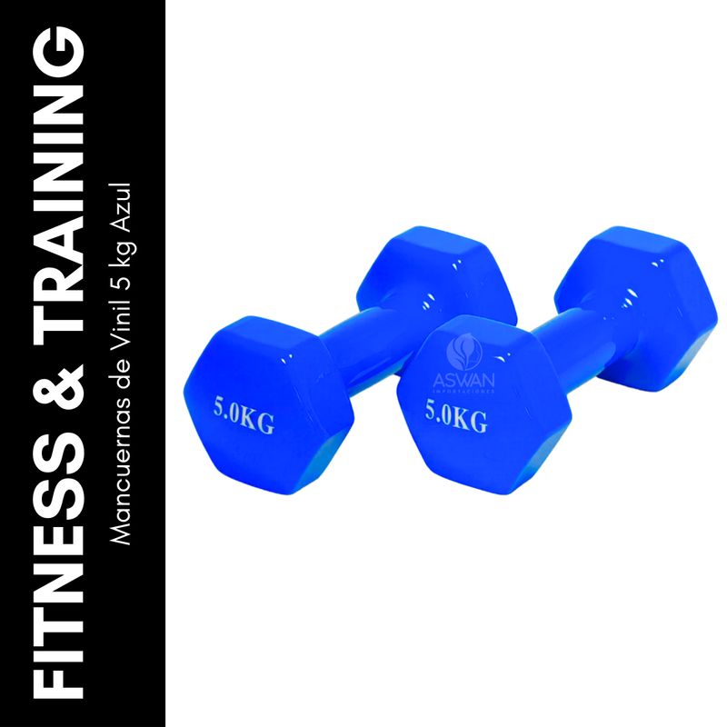 GENERICO - Mancuernas de Vinil 5 kg Azul