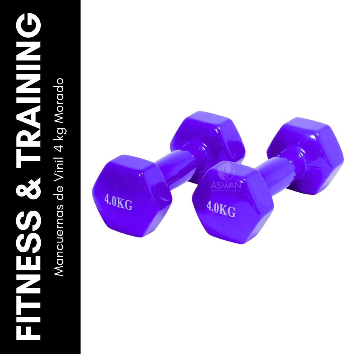 GENERICO - Mancuernas de Vinil 4 kg Morado