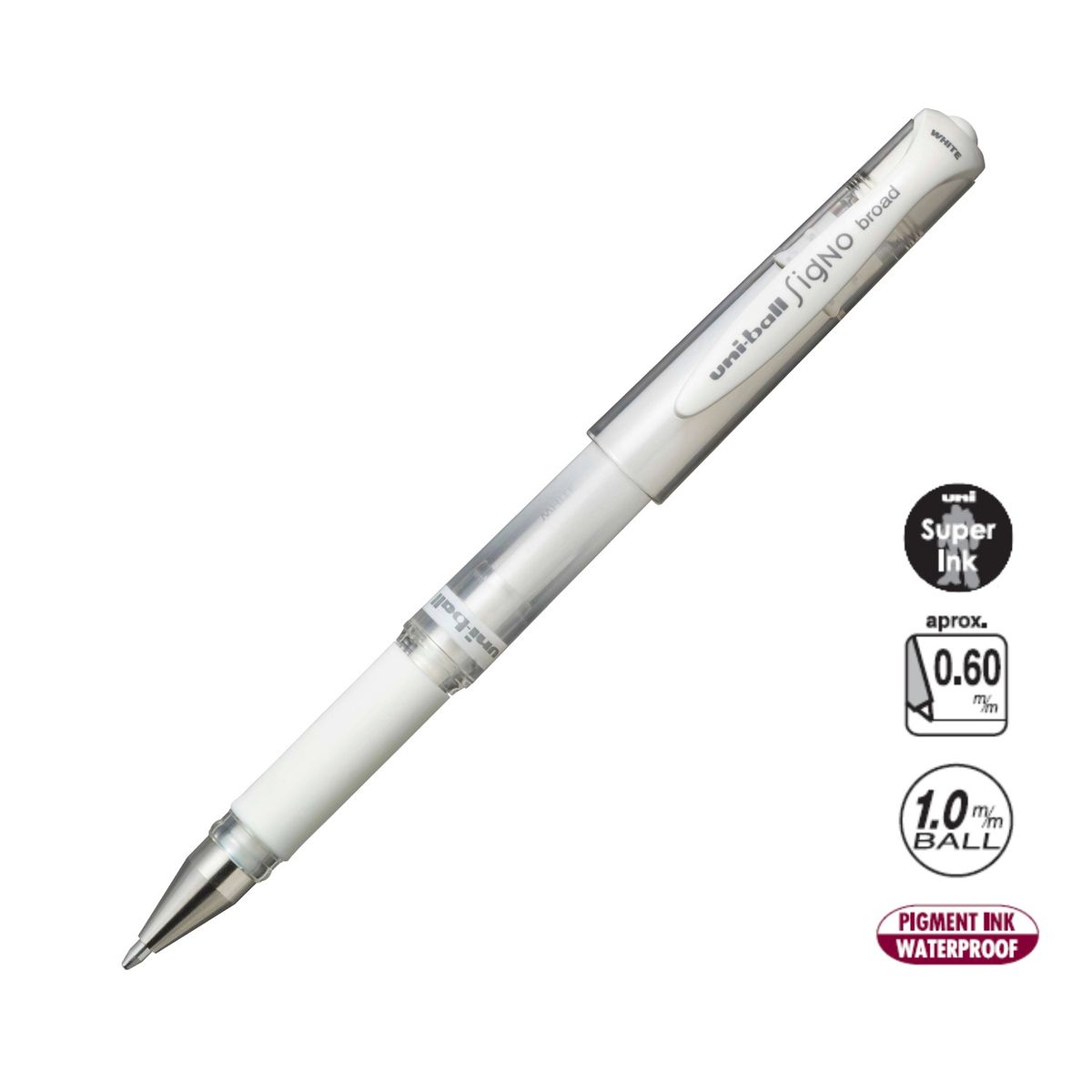 UNI BALL - UNI Signo Broad UM-153 Bolígrafo Tinta Gel Blanco