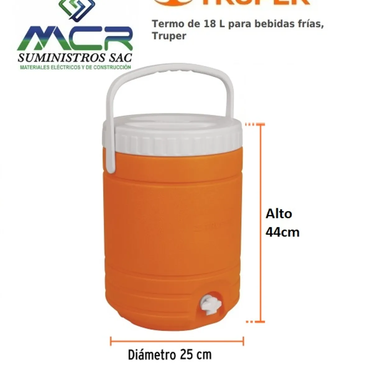 TRUPER - COOLER TERMO PARA BEBIDAS FRÍAS 18 LITROS TRUPER