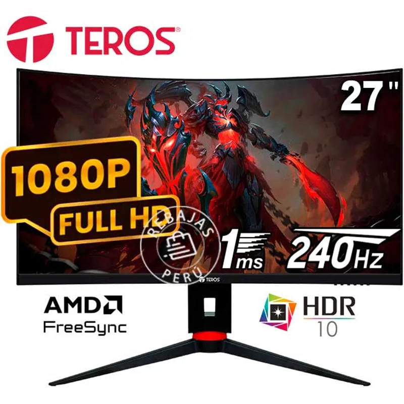 TEROS - Monitor Curvo TEROS TE-2764G 27" FHD VA 240 Hz 1 ms HDMI DP HDR10