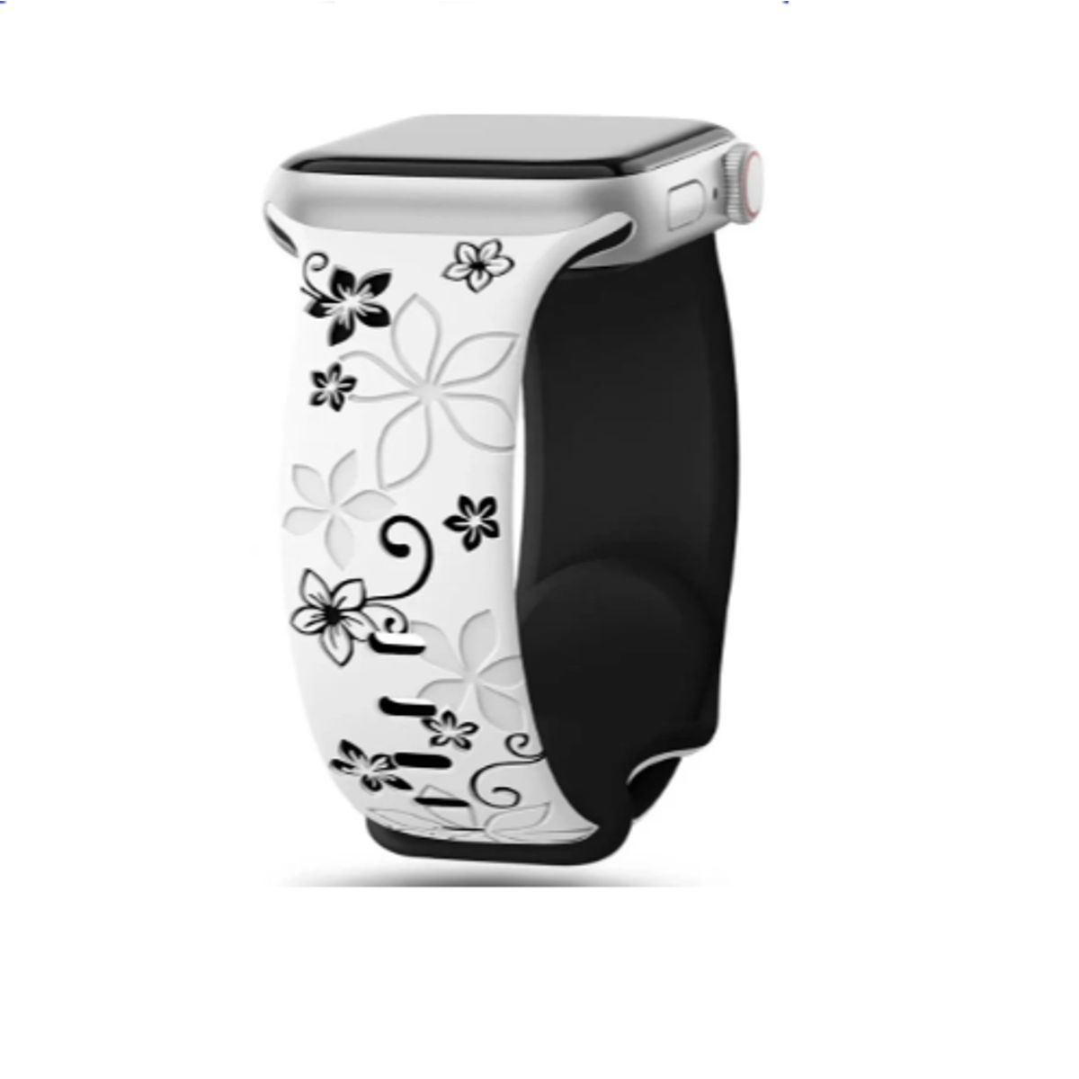 GENERICO - Correa Floral 2D para Apple Watch 40mm  - Blanco Negro