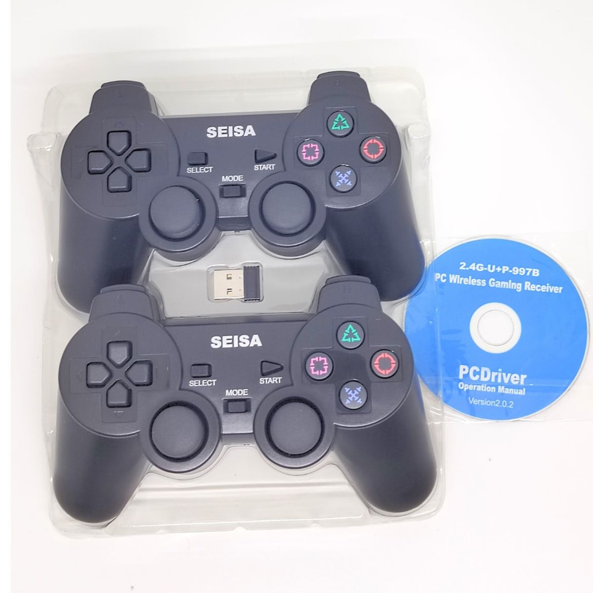 SEISA - Mando Joystick Pc Inalambrico con pila Doble 2 En 1 Gamepad