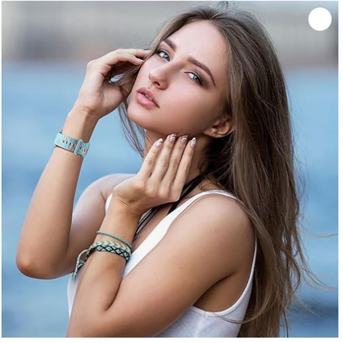 GENERICO - Correa Floral 2D para Apple Watch 45mm  - Azul