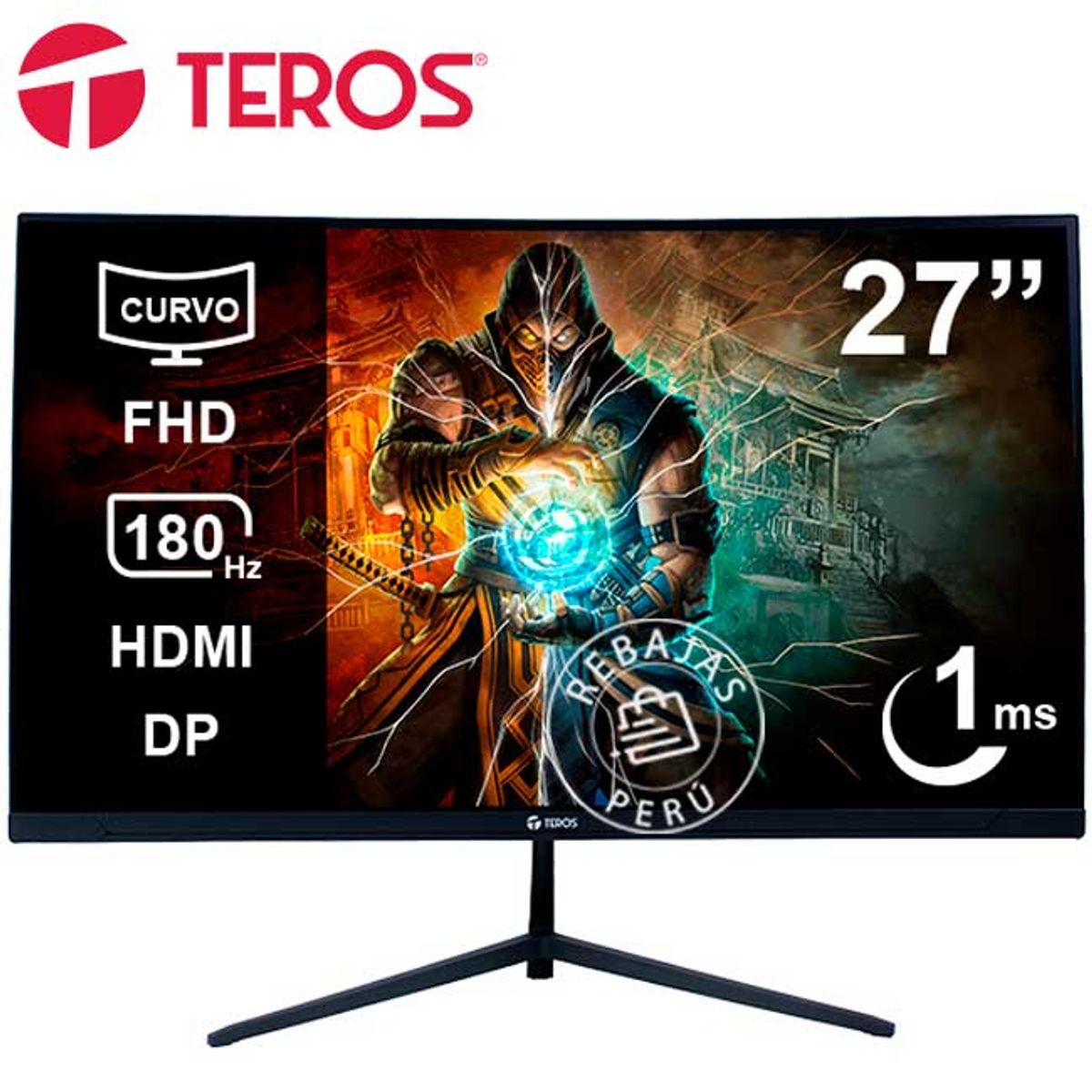TEROS - Monitor Curvo TEROS TE-2787G 27″ FHD VA 180Hz 1ms HDMI DP Audio Out