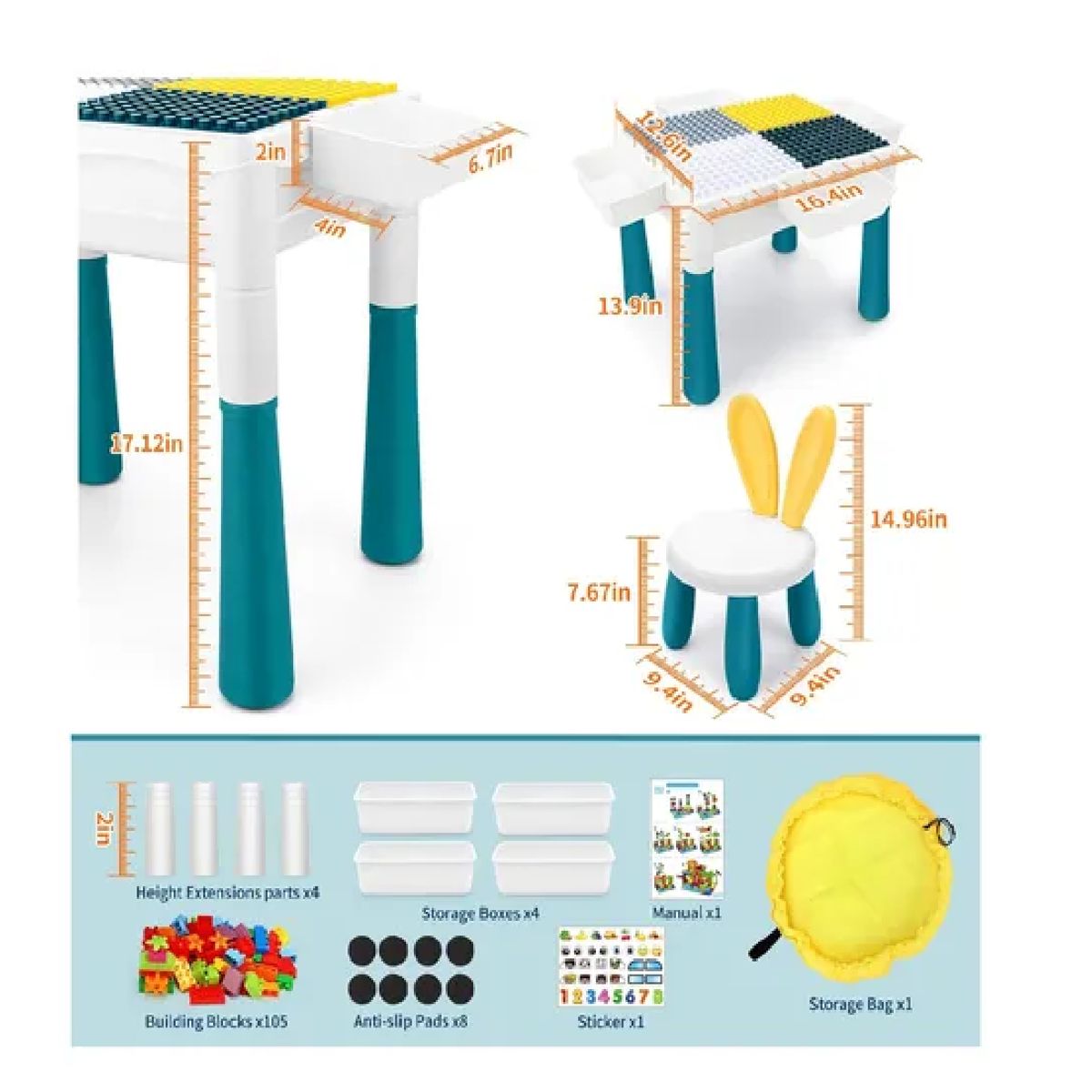GENERICO - Juego Didáctico Mesa Lego Creativo Para Niños