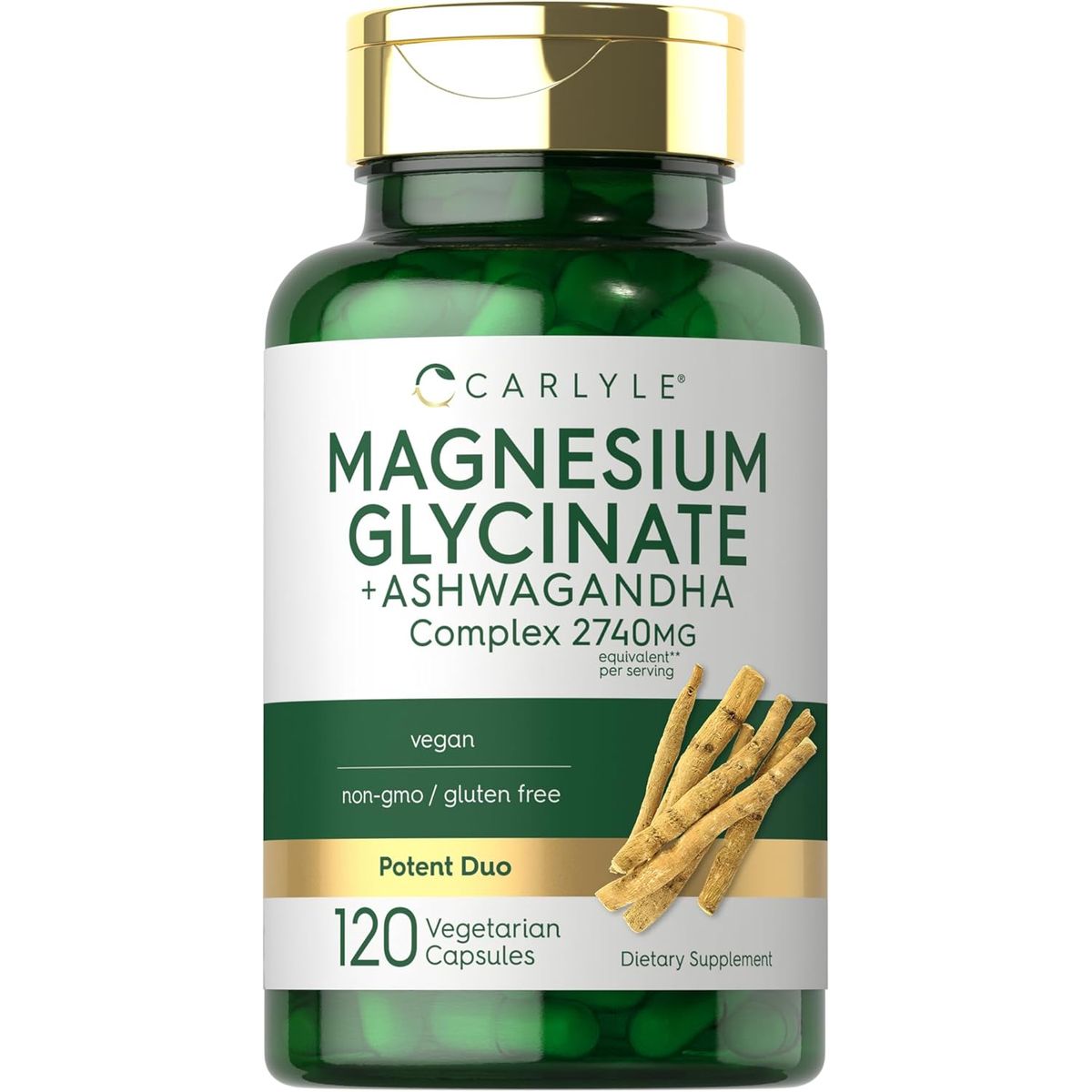 VITAMINA - Carlyle Magnesio y Ashwagandha sin gluten y OMG  organico puro