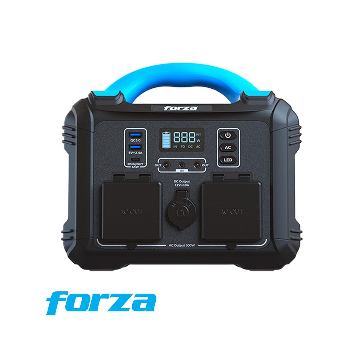 FORZA - Generador Eléctrico Forza FPP-T302 Portátil 8puertos 300W Batería LMFP
