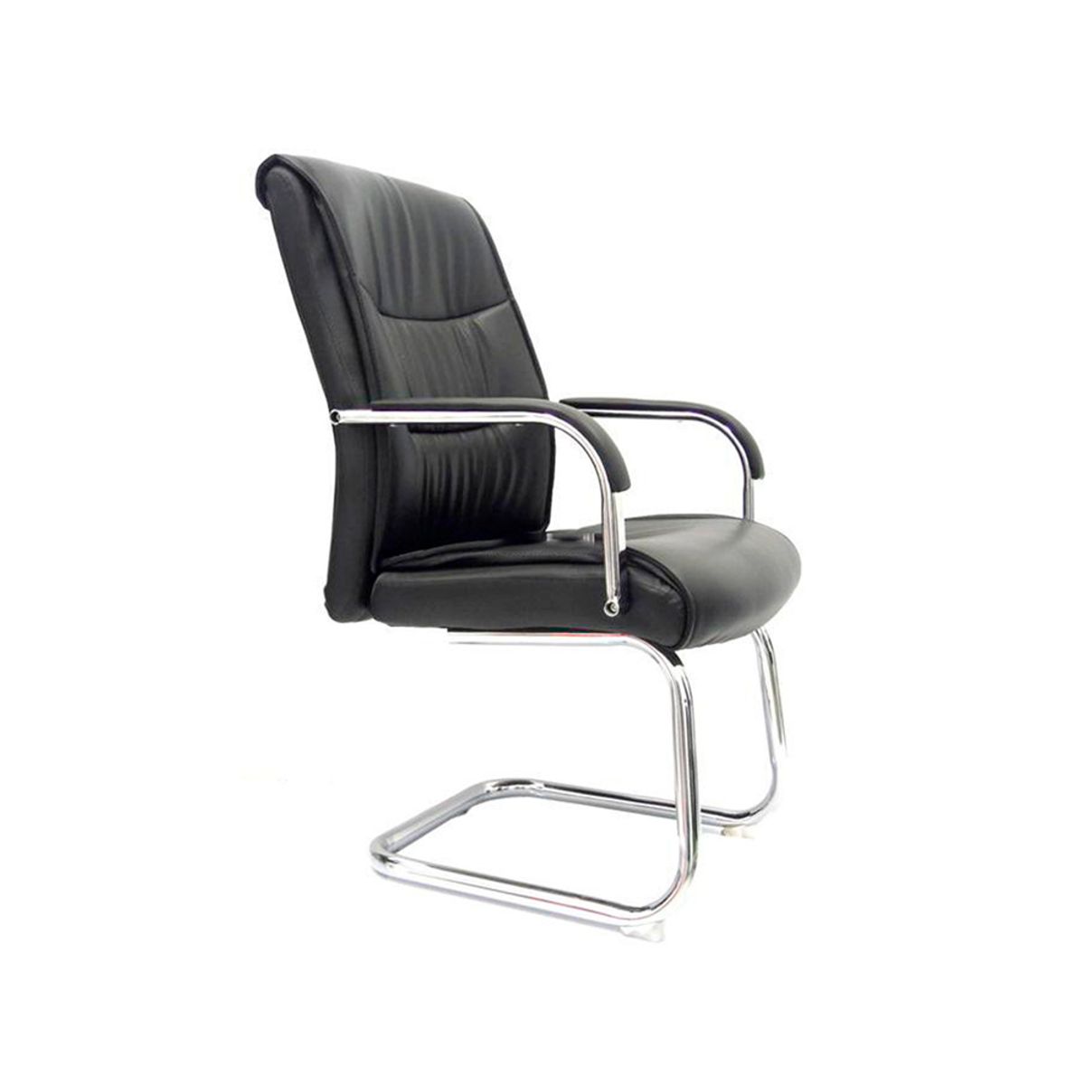 OFIDEAS - Silla Fija Yorki Interlocutora Cuero Negro Ofideas