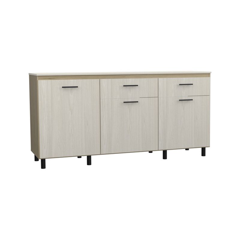 FMFURNITURE - Mueble Base De Cocina 3 Puertas 2 Cajones Fm-003C Café Claro