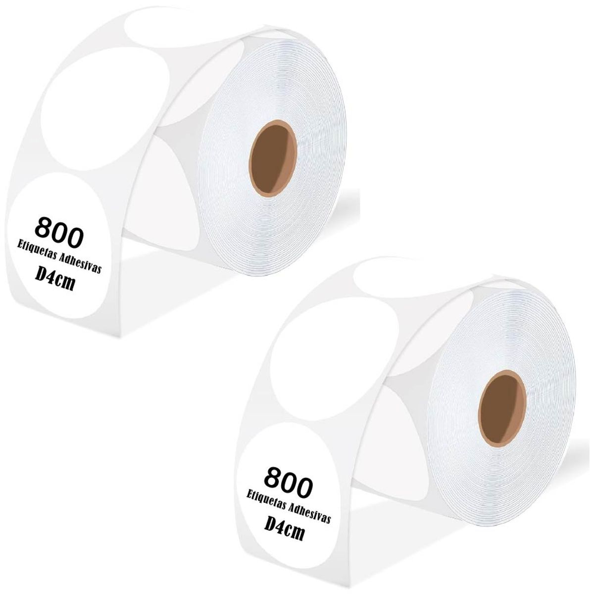 GENERICO - Etiqueta Termica Adhesiva Circular 4cm Pack 2 Rollos