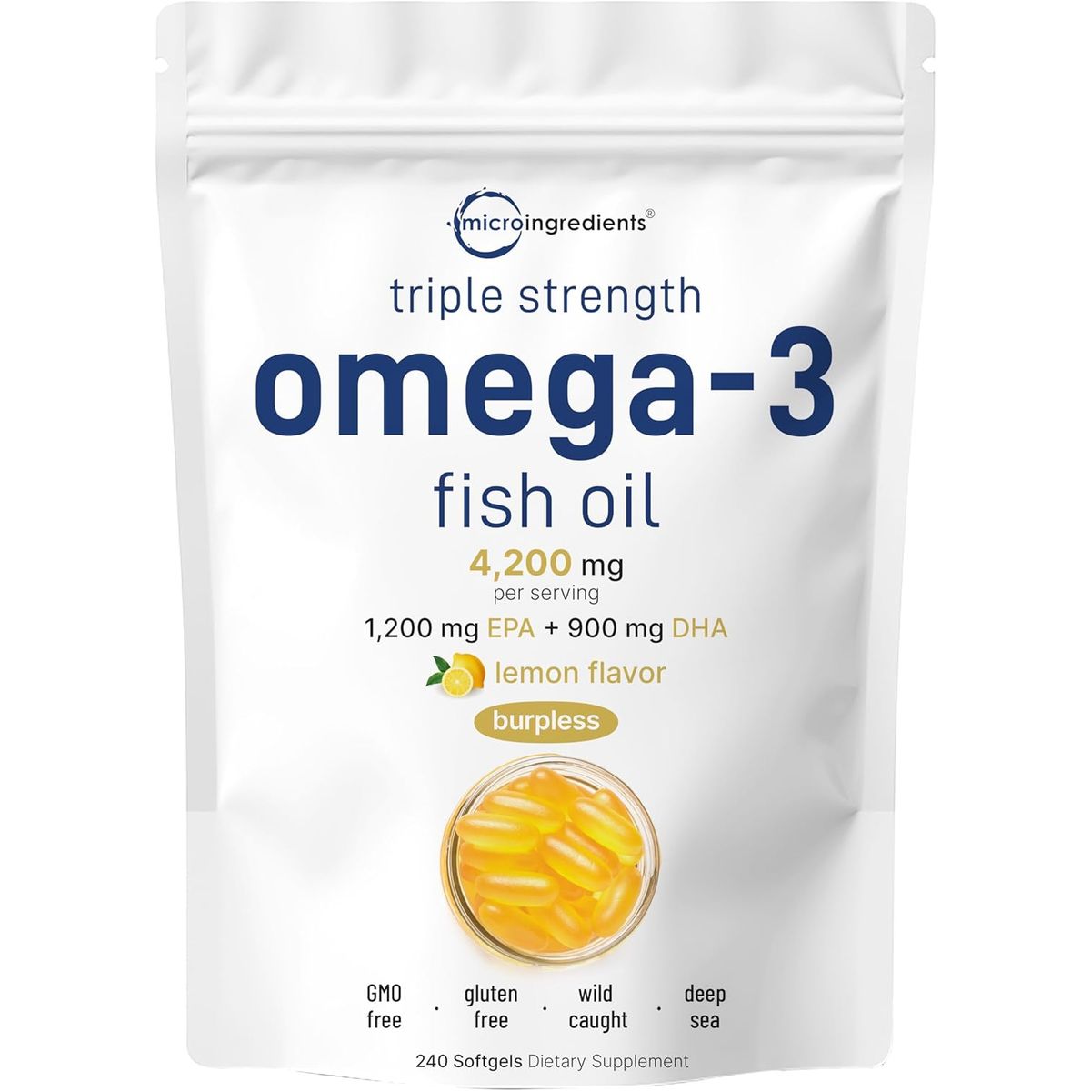 GENERICO - Omega-3 Fish Oil Triple Strength Micro Ingredients 4,200 mg