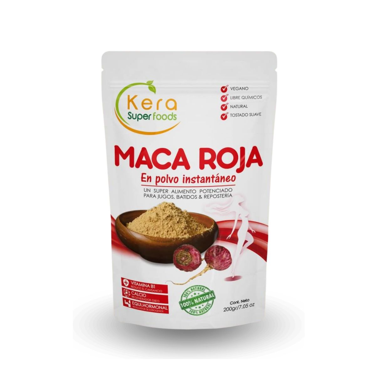 KERA SUPERFOODS - MACA ROJA EN POLVO 200GR - KERA SUPERFOODS