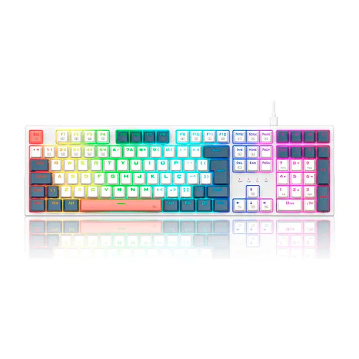 REDRAGON - Teclado Redragon TRUNDLE K668WBO-RGB Hot-Swappable Red RGB Inglés