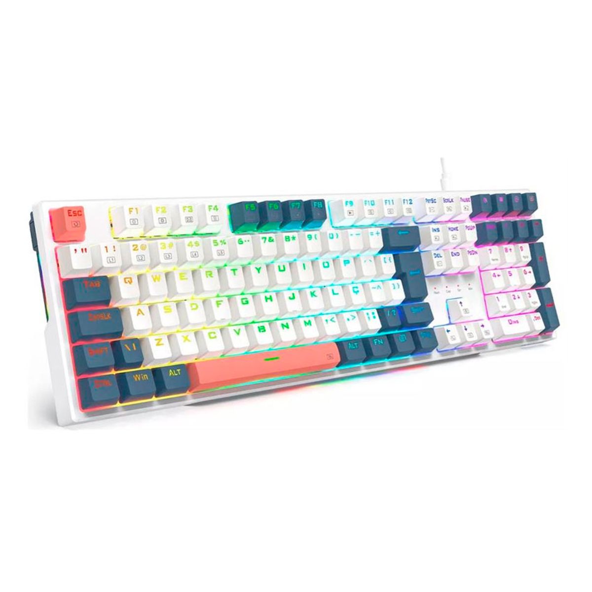 REDRAGON - Teclado Redragon TRUNDLE K668WBO-RGB Hot-Swappable Red RGB Inglés