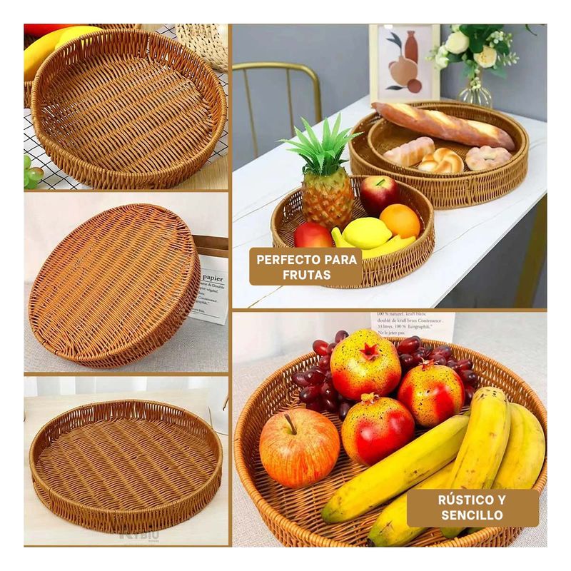 GENERICO - Pack2 Bandeja Organizadora de 35cm Marron Y+Papel de Regalo