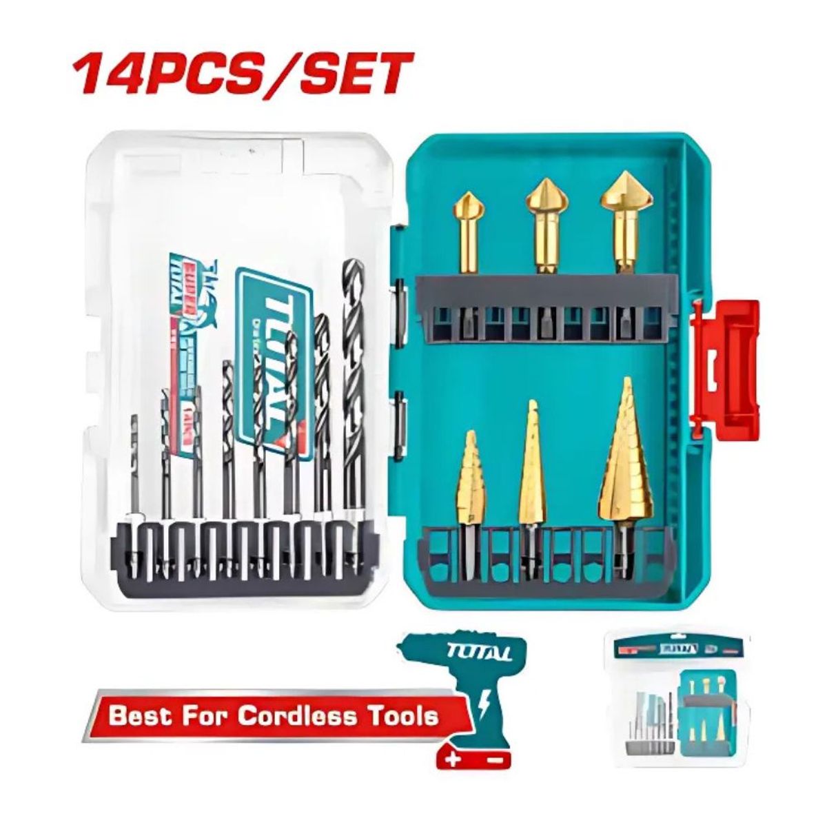 TOTAL TOOLS - Set de Brocas Escalonadas HSS 14PCS Industrial - TACSDL61401