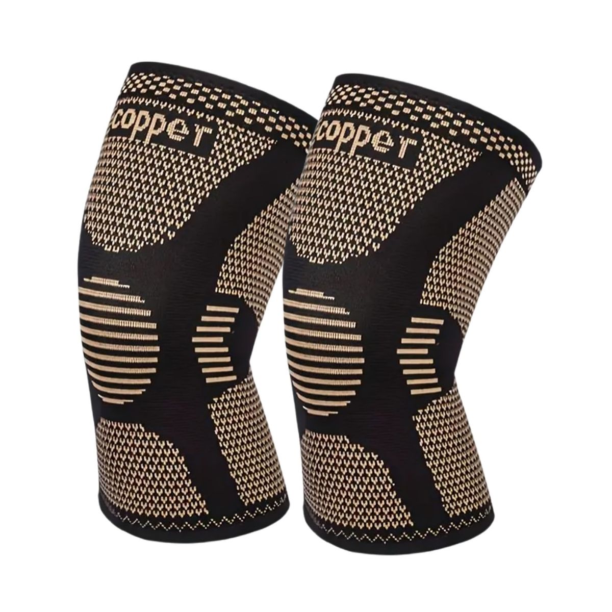 GENERICO - RODILLERAS 2 DE COMPRESIÓN CON HILOS DE COBRE COPPER TALLA M