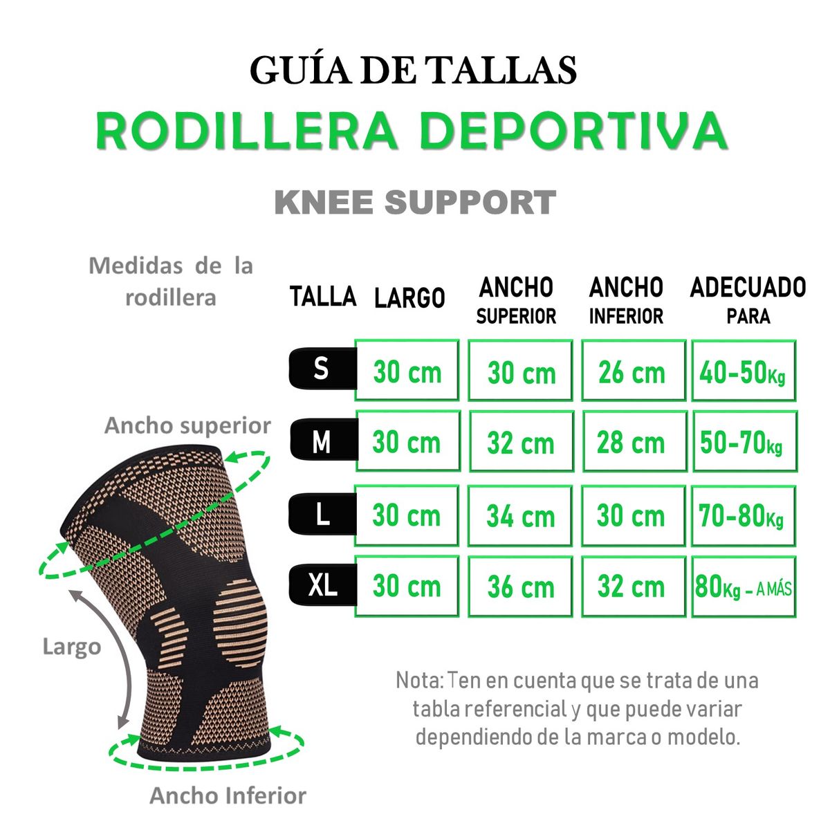 GENERICO - RODILLERAS 2 DE COMPRESIÓN CON HILOS DE COBRE COPPER TALLA M