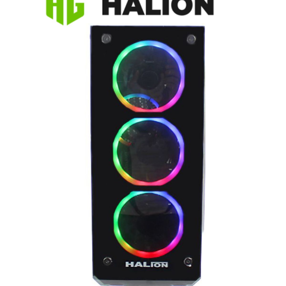 HALION - Case gamer SPARTA 842 ATX Con fuente 500W HALION