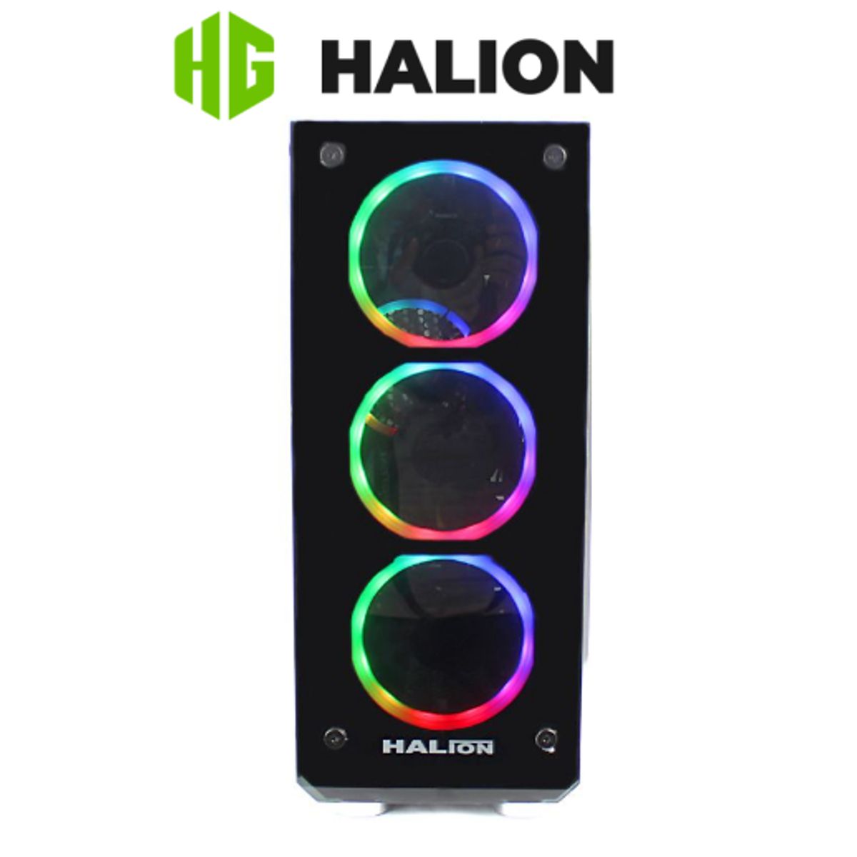 HALION - Case gamer SPARTA 842 ATX Con fuente 500W HALION