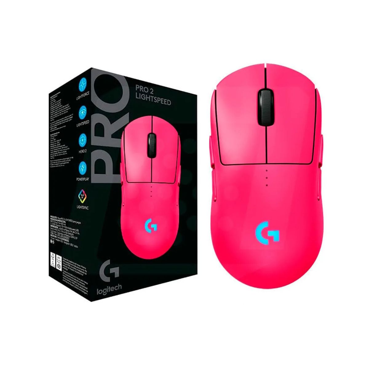 LOGITECH - MOUSE LOGITECH G PRO 2 LIGTHSPEED WIRELESS HERO 2 44K LIGHTFORCE/LIGHTSYNC RGB MAGENTA