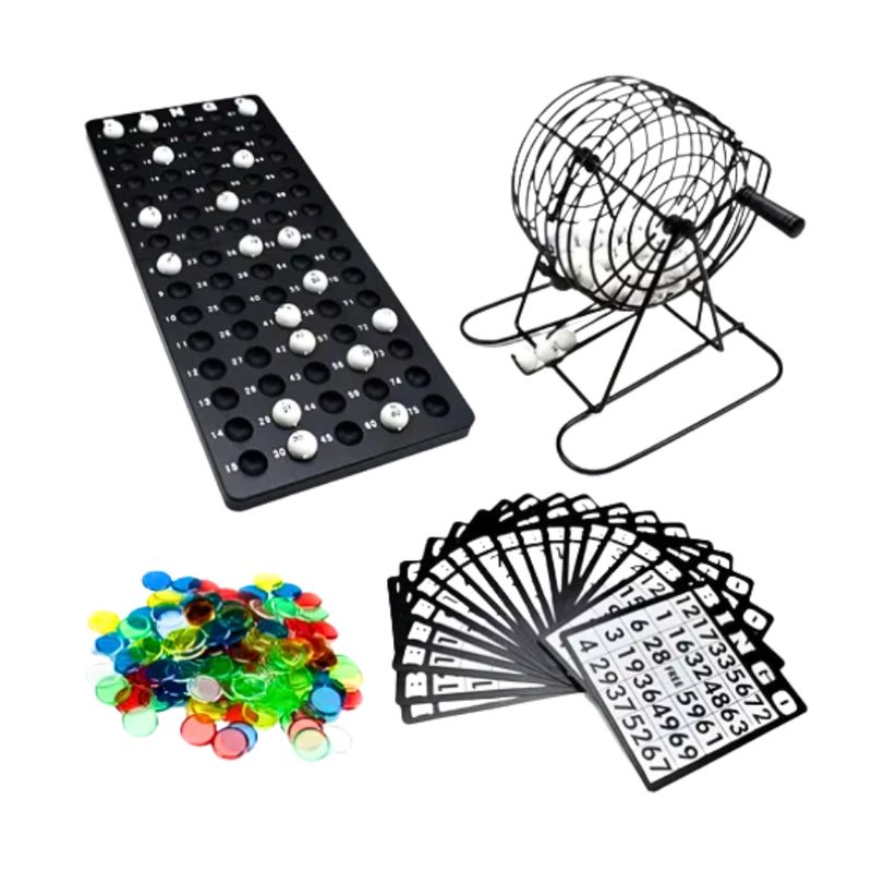 GENERICO - Kit de Bingo con Jaula Metálica